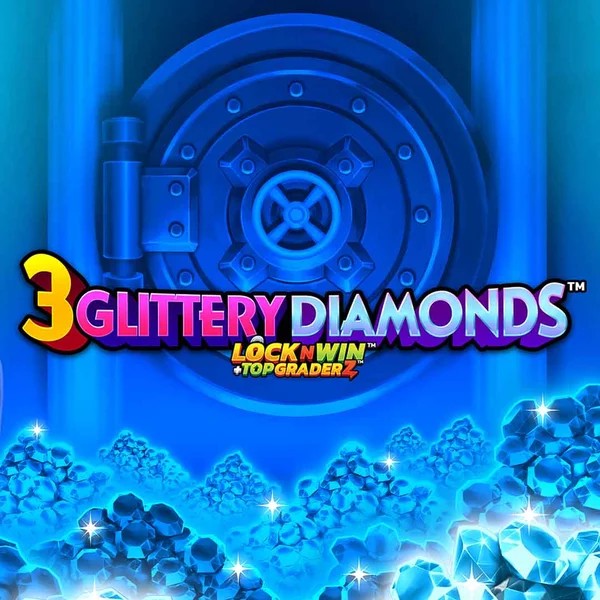 Official Slots logo: 3 Glittery Diamonds by PearFiction Studios at Wild Robin Casino