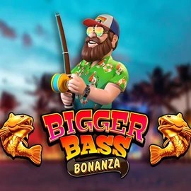 Bigger Bass Bonanza slot logo by Pragmatic Play at Wild Robin Casino