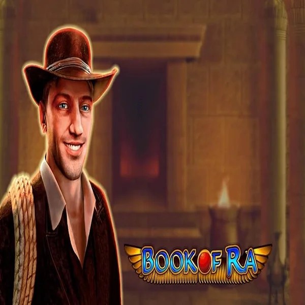 Book of Ra slot logo by Greentube at Wild Robin Casino